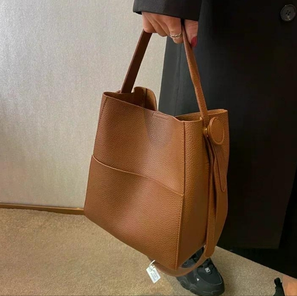 Brand New Women Faux Leather Bucket Shoulder Messager Handbag - Picture 6 of 9